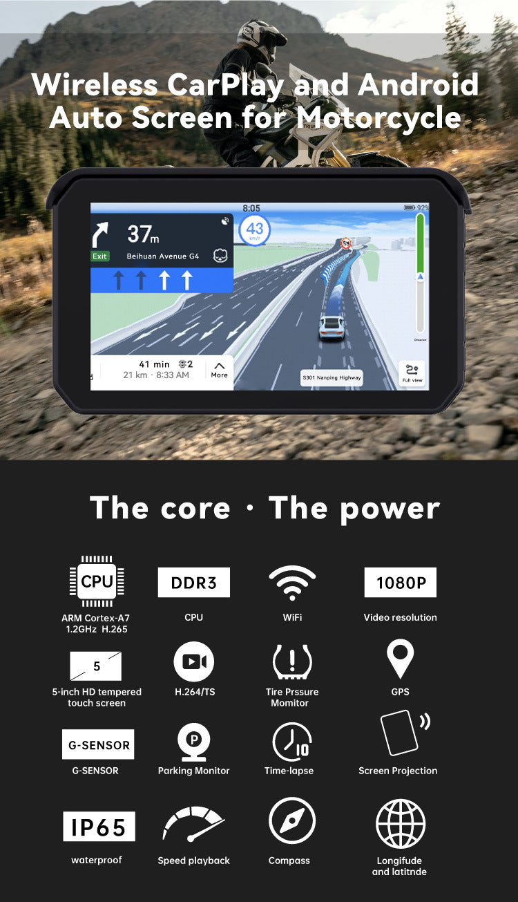 Apple Carplay Android Auto System With 2 way FHD dash camera recorder