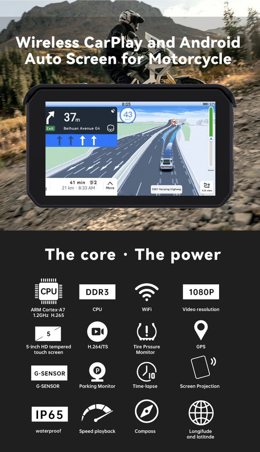 Apple Carplay Android Auto System With 2 way FHD dash camera recorder